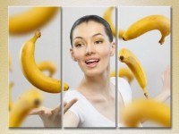 Pictură Magic Color Triptych Flying Bananas (2698669)
