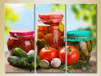 Pictură Magic Color Triptych Fresh vegetables and preparations (2698701)