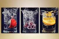 Pictură Magic Color Triptych Fruits and berries in glasses (1547275)