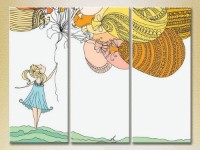 Картина Magic Color Triptych Girl with Balloons (2229609)