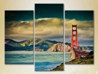 Картина Magic Color Triptych Golden Gate Bridge in perspective (2658477)