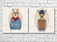 Картина ArtPoster Fox in a frock and a deer in a sleeveless jacket (3447721)