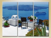 Картина Magic Color Triptych Greece, terrace (2658439)