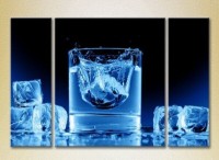 Pictură Magic Color Triptych Ice cubes in a glass (2698664)