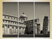 Pictură Magic Color Triptych Italy Leaning Tower of Pisa (2658471)