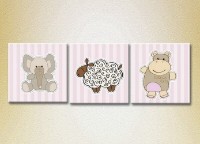 Картина Magic Color Triptych Elephant, Sheep and Hippo (2229686)