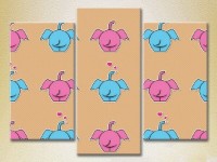 Картина Magic Color Triptych Elephants (2229695)