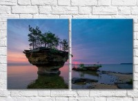 Pictură ArtPoster Rocky island on the coast (3453814)