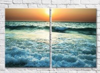 Pictură ArtPoster Sea foam at sunset (3453765)