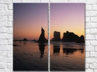 Pictură ArtPoster Silhouettes of rocks at sunset (3453833)