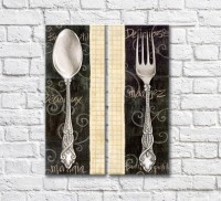 Картина ArtPoster Spoon and fork on Black background (3453063)