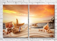 Pictură ArtPoster Starfish and bottle with letter (3453769)