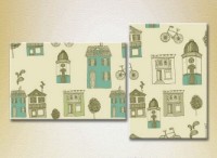 Картина ArtPoster Texture houses and bicycles 01 (2225880)