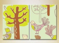 Pictură ArtPoster Trees and birds 01 (2225770)