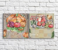 Картина ArtPoster Vegetables on the background of the text (3478753)