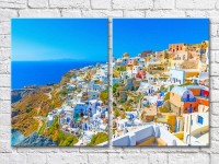 Pictură ArtPoster View of the island of Thira/Greece (3453716)