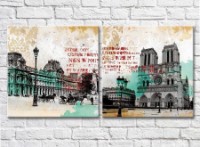 Картина ArtPoster Vintage watercolor church building (2495215)
