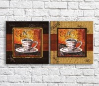 Pictură ArtPoster White cups with coffee in vintage style (3478743)