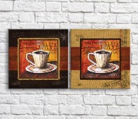 Pictură ArtPoster White cups with tea in vintage style (3478709)
