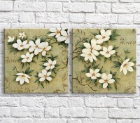 Картина ArtPoster White lilies on vintage background, diptych (3467664)