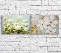 Картина ArtPoster White wildflowers in oil on a White background, diptych (3467681)