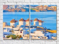 Картина ArtPoster Windmills of Greece by the sea (3453715)