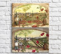 Картина ArtPoster Wine and arch overlooking the field (3478783)