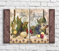 Картина ArtPoster Wine and fruits in vintage style (3478785)