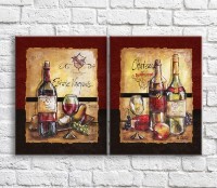 Картина ArtPoster Wine/fruits and cheese in vintage style (3478786)
