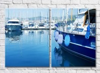 Pictură ArtPoster Yachts in the bay at the pier (3453822)