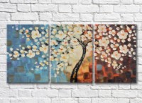 Pictură Rainbow Blooming tree on an abstract background (3572591)