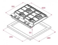 Plită incorporabilă cu gaz Teka GZC 64300 imaginea #3 — magazin online Desire.md