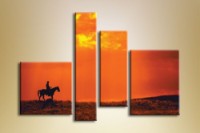 Pictură Rainbow Cowboy at Sunset (1150553)