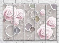 Pictură Rainbow Delicate roses on a beige gray background (3551914)