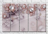 Картина Rainbow Flowers from diamonds and butterflies on a Lilac background (3551916)