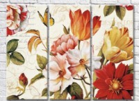 Pictură Rainbow Flowers on a vintage background (3572527)