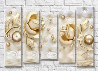 Pictură Rainbow Gold jewelry against the background of the upholstery (3551901)