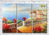 Картина Rainbow Ladder with flower pots to the sea (3485183)