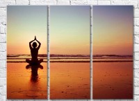 Pictură Rainbow Girl Doing Yoga on the Beach (3469142)