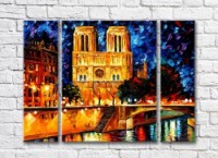 Картина Rainbow Notre Dame on the banks of the Seine (35110183)