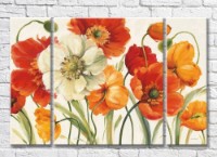 Pictură Rainbow Orange and White Poppies (3572564)