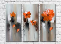 Pictură Rainbow Orange flowers on an abstract background (3572515)
