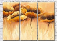 Pictură Rainbow Orange poppies on a beige background (3572514)