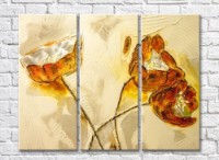 Картина Rainbow Orange poppies on a beige background oil painting (500492)