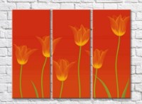 Pictură Rainbow Orange tulips on an orange background (500496)