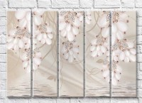 Pictură Rainbow Pearl jewelry on a silk background (3551862)