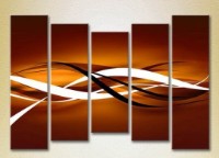 Pictură Rainbow Polyptych Abstract brown yellow 10 (2231665)
