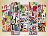 Pictură Rainbow Polyptych Abstract letter 16 (2231658)