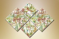 Pictură Rainbow Polyptych Abstraction 120 (1609856)