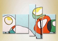 Pictură Rainbow Polyptych Abstraction blue 05 (2231635)